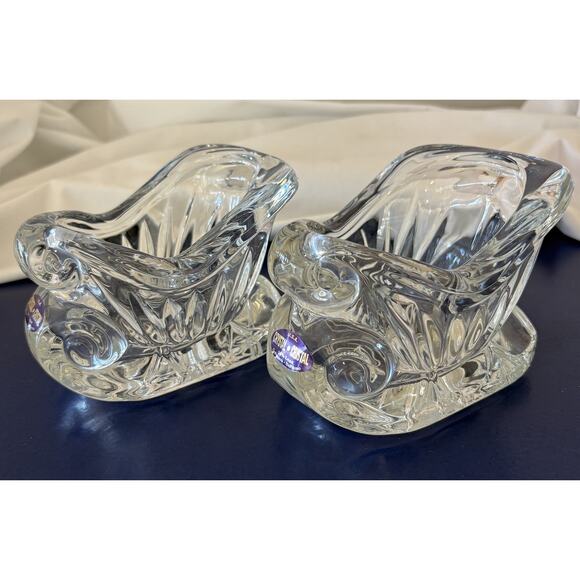 Cristal Christmas Sleigh 24%Lead Crystal Glass Beautiful Cut Details - Picture 7 of 15